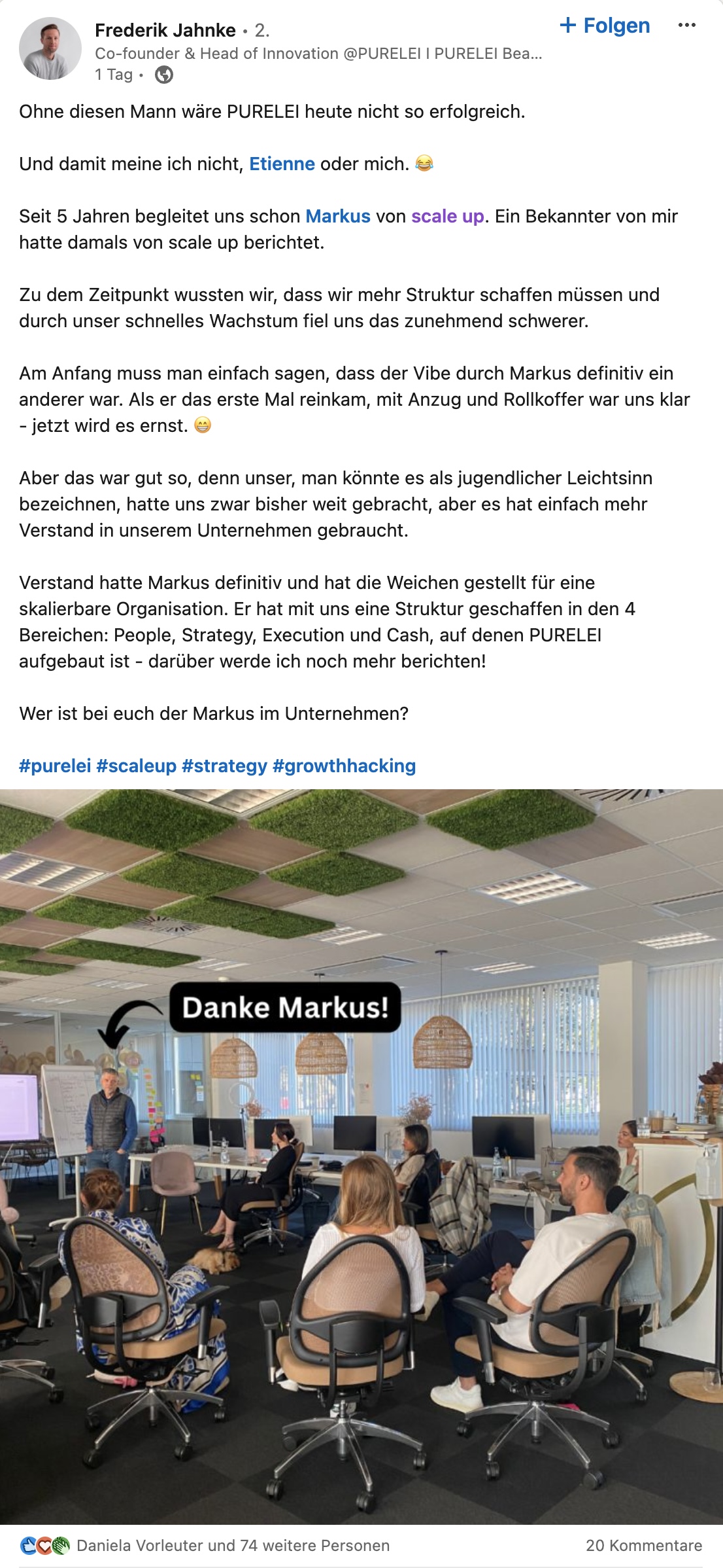 Dankesmail Purelei scale up